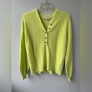 Loft Ribbed Henley Pullover Sweater (size S)